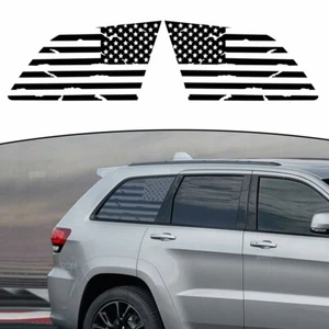 Calcomanía de vinilo negra bandera de Estados Unidos pegatina ventana cuarto lateral para Jeep Grand Cherokee - Imagen 1 de 6