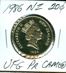 1986 NEW ZEALAND 20 CENTS ULTRA FINEST GRADE PROOF CAMEO    $3.99 SHIPPING N.Z. - Picture 1 of 2