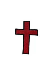 CHRISTIAN CROSS PATCH Iron-On Embroidered Crucifix Jesus Church Symbol Religious - Picture 1 of 1