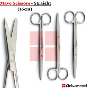 3Pcs Medical Mayo Scissors Operating Super Cut Shears Dissecting Blunt Straight - Bild 1 von 1
