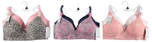 New Kensie Ladies 2 Pack Push Up Full Coverage Wireless Bras Plus Sizes 34DD-38D - Picture 1 of 12