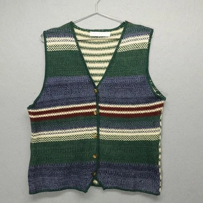 Chaleco Suéter Vintage The Limited Mujer Mediano Rayas Tejido Cottage Preppy Años 90 Foto 1 de 4