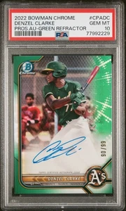 DENZEL CLARKE 2022 Bowman Chrome Green Refractor AUTO /99 PSA 10 GEM MINT - Picture 1 of 2