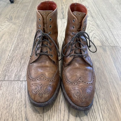 Allen Edmonds Dalton Wingtip Boots Mens Size 10 Brown Leather Brogue Dress Shoes - Image 1 of 4