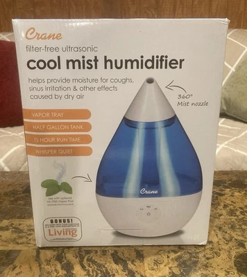 Crane Droplet - Ultrasonic Cool Mist Humidifier - 0.5 Gallon Tank - Image 1 of 3
