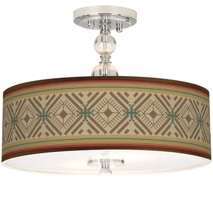 Desert Diamonds Giclee 16" Wide Semi-Flush Ceiling Light - Picture 1 of 4