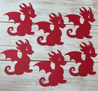 30 recortes de dragão vermelho decoração de aniversário de bebê fada quadro de avisos sala de aula - Imagem 1 de 2