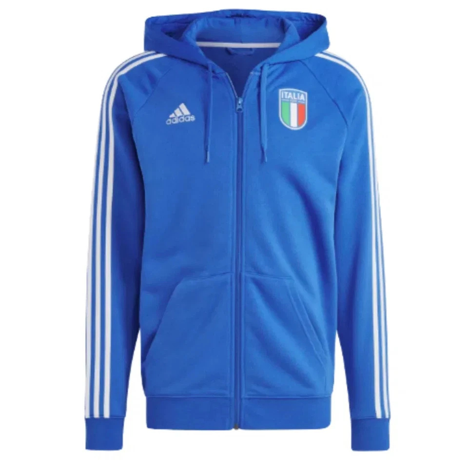 Men's Hoodie Blue 2023-2024 Italy Full Zip Football Soccer Pullover Sportswear - Image 1 of 1