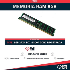 8GB 2Rx4 PC2-5300P DDR2 RAM REGISTRADA - Picture 1 of 7