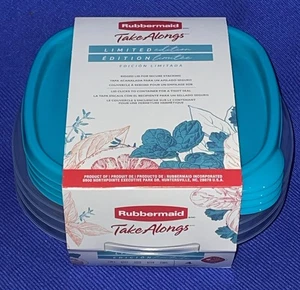Paquete de 4 contenedores Rubbermaid TakeAlongs azul aguamarina de 2,9 tazas ¡edición limitada! - Imagen 1 de 4