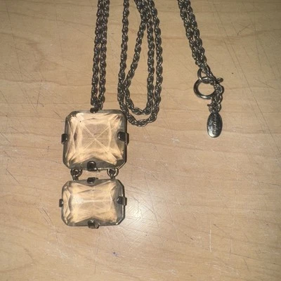 Collar Ann Taylor Facetado Grande Cristal Tono Plata Foto 1 de 3