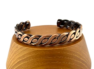 Vintage MASSIVES KUPFER Armband geflochtenes Design signiert #371 - Bild 1 von 6