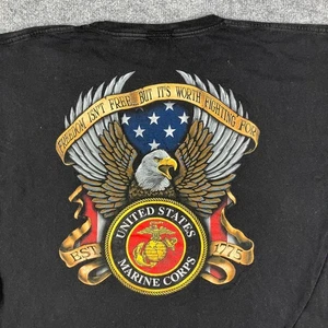 Bayside T-Shirt Herren 2XL schwarz USMC Eagle Back Grafik Vintage patriotisch - Bild 1 von 8