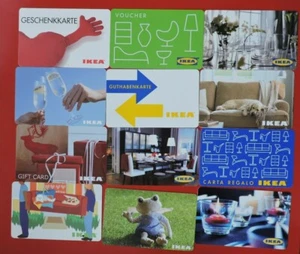 12 SCHWEIZER/SCHWEIZ IKEA GESCHENKKARTEN (DEUTSCH). SAMMLERSTÜCK. KEIN WERT. LOT 5 - Bild 1 von 1