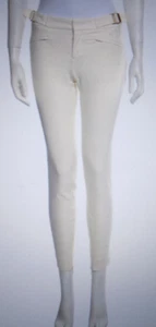 Gucci White Low Rise Skinny Cotton Pants Zip ankles Buckle Sides EU 38 30"x29" - Picture 1 of 13
