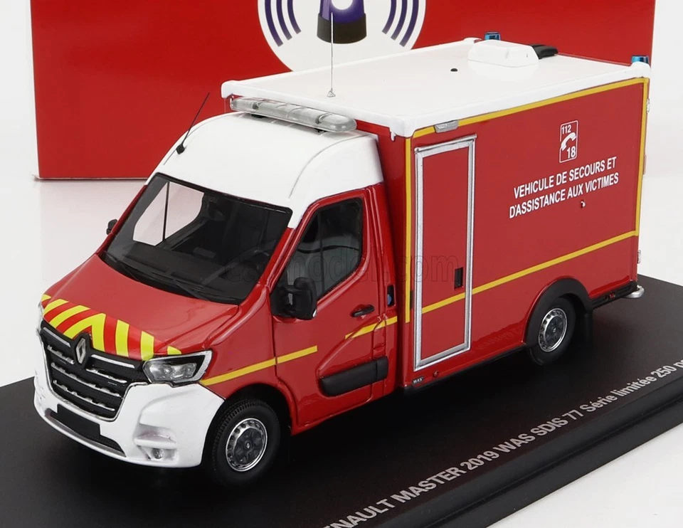 1/43 ALERTE - RENAULT - MASTER VAN WAS SDIS 77 VEHICULE DE SECOURS ET ALERTE0143 - Immagine 1 di 1