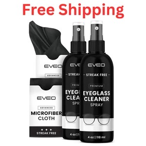 EVEO Eyeglass Cleaner Spray - Glasses Cleaner No Streaks Technology & Microfiber - Picture 1 of 3