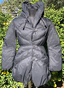 Ermanno Scervino Goose Down Puffer High Neck Jacket Size 44 M Piumino Leather