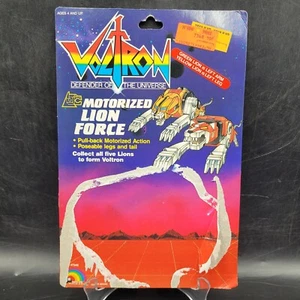 1984 Voltron Motorized Lion Force Green & Yellow Lions LJN Toys Card Back - Picture 1 of 7