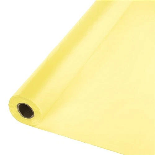 Banquete de plástico amarillo 40"w x 100' mantel rollo vajilla decoración fiesta Foto 1 de 1
