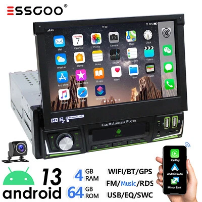 Autoradio 1DIN Bluetooth 4+64G Android 13 mit 7 Zoll Bildschirm GPS Navi RDS KAM - Bild 1 von 4