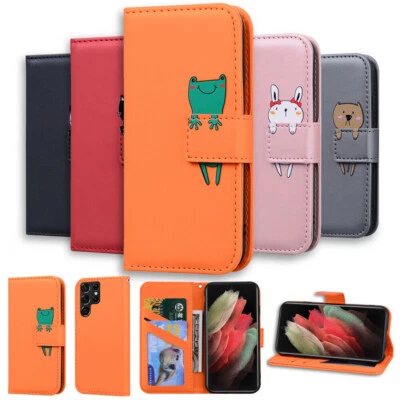 Flip Leather Case for Samsung S24 Ultra S23 S21 FE A16 A55 Magnetic Wallet Cover - Image 1 of 4