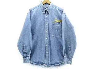 Milenium 2000 Men's Denim Shirt Button Up Sauza Tequila Embroidery Blue Size M - Picture 1 of 19