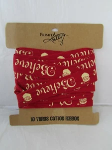 NWT 10 Yards Christmas Holiday Cotton Ribbon Primitives by Kathy - Picture 1 of 7