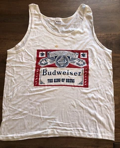 VINTAGE 1980's Bud Budweiser Tank Top - Size XL Original Item! - Picture 1 of 9