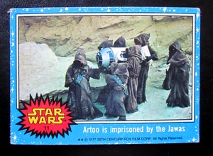 1977 TOPPS STAR WARS BLUE SERIES 1 ARTOO CAPTUR JAWAS #11 VG/EX NICE COLOR EDGES - Picture 1 of 2