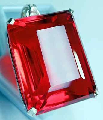 Natural Emerald Cut 135+ Ct Pendant Red Topaz Loose Gemstone Certified PD028 - Image 1 of 4