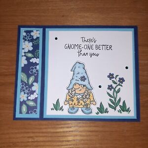 Handmade Stampin' Up! Gnome Birthday Card with Floral Accents - 'Gnome-One Bette