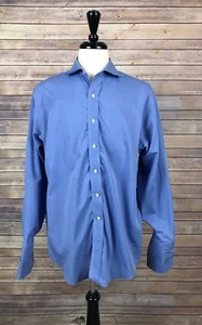 Camisa para hombre Brooks Brothers azul sin hierro botones puños delanteros, talla 161/2-35 - Imagen 1 de 1