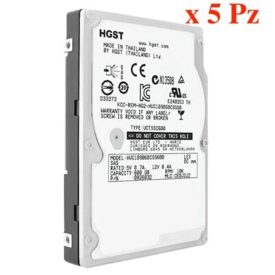 Disco Rigido 500GB 2.5” SAS 10K RPM HGST HUC109060CSS600 15mm Altezza - Immagine 1 di 4