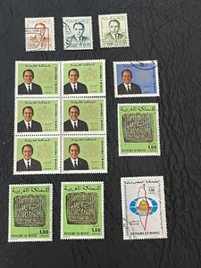 Morocco Stamps Issued Between 1976 And 1983 Lot of 8 Used Stamp,1 Block Of 6 - Picture 1 of 9