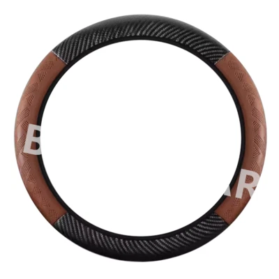 Car Steering Wheel Cover Anti-Scratch Protection 38cm Interior Accessories Brown - Image 1 of 4