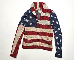 Ralph Lauren Denim & Supply American Flag Cardigan Sweater Cotton size XS - Picture 1 of 5