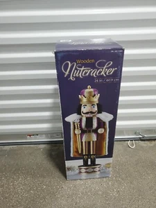 24" Wooden Nutcracker Christmas Holiday Decor King - Picture 1 of 13