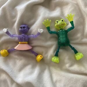 Z Sliders Wind Ups Purple Lizzie Green Frog Filbert Lot Of 2 READ Toy