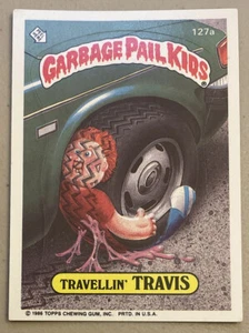 1986 Topps Garbage Pail Kids GPK Sticker Series 4 #127a 🧳 Travellin’ TRAVIS 🧳 - Picture 1 of 6