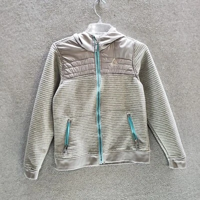 Chaqueta Gerry Niñas Grande Gris Logo Con Capucha Cremallera Completa Acanalada Manga Larga Foto 1 de 4