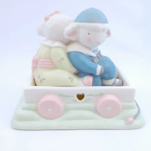 Charpente Charlotte Orr Two Lambs in a Wagon Night Light Lamp Nursery Decor - Picture 1 of 8