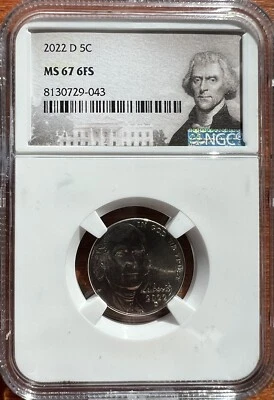 2022-D Jefferson Nickel 🪙 MS67 6 Full Steps 💎 Uncirculated Coin ✨ - Image 1 of 2