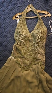 Bicici Sage Green Floor Length Pageant Gown Prom Formal Dress 2XL Halter - Picture 1 of 5