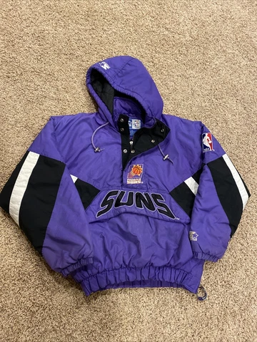 Phoenix Suns Vintage 90s Starter Puffer Jacket 1/2 Zip Size Medium Cover