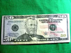 2004 USA $50 BANK NOTE *STAR* CIR DALLAS - Picture 1 of 2