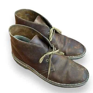 Leather Chukka Boots vintage brown men’s 8.5 ankle lace-up boot casual - Picture 1 of 7