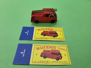 Vintage Streichholzschachtel # 9 Feuerwehrauto, Lesney - Bild 1 von 7