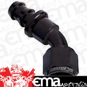 Aeroflow AF402-12BLK 45 Deg Push Lock End -12AN Black No Clamp Required - Picture 1 of 3