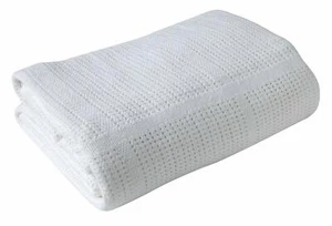 Coperta Cellulare Bianco Qualità Premium Cotone, Carrozzina/Lettino/Lettino/Singola/Matrimoniale/Re - Foto 1 di 17
